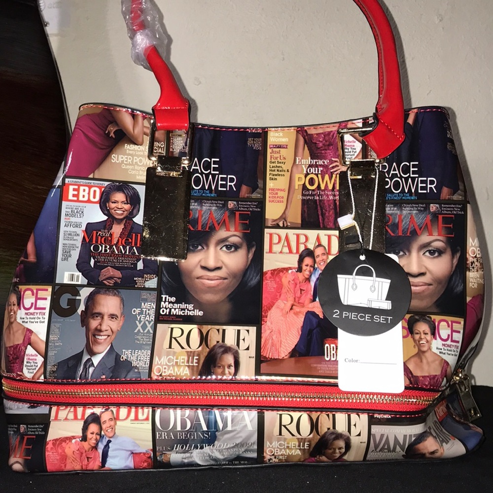 Michelle Obama handbag With hand pouch inside